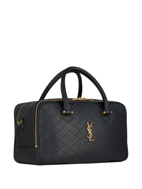 Saint Laurent Lyia Quilted Leather Duffle Bag 